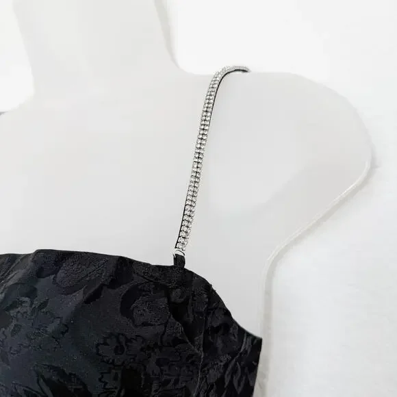 For Love & Lemons Dress Womens Medium Black Gabrielle Mini Slip Whimsygoth Y2K‎ - Picture 9 of 14